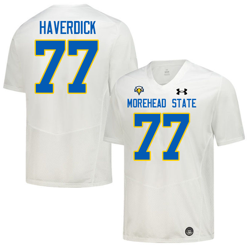 Morehead State Eagles #77 Dave Haverdick College Football Jerseys,Uniforms-White